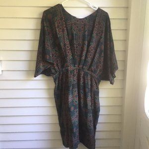 Anthropologie Neives Levi printed midi silk dress